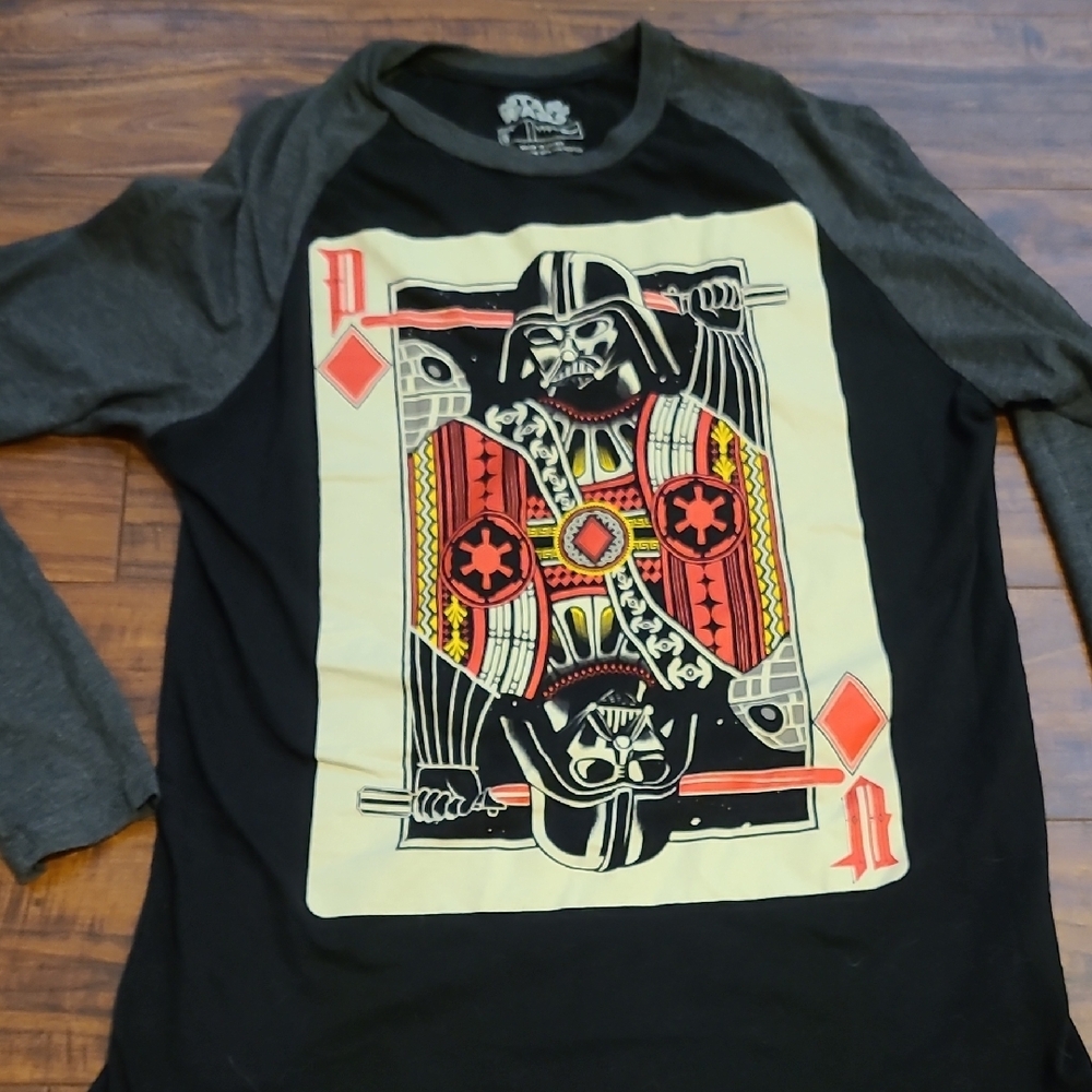 Black and Gray Graphic Long Sleeve Shirt